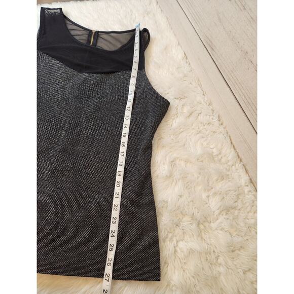 Express‎ Women's Black Gray Tweed Mesh Sleeveless Blouse Size L - Picture 6 of 6